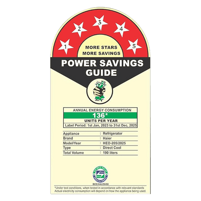 Haier 190 Litres 5 Star Direct Cool Single Door Refrigerator with Antibacterial Gasket (HED-205DS-P, Dazzle Steel)