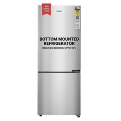 Haier 237 Litres 2 Star Frost Free Double Door Bottom Mount Convertible Refrigerator with Anti-bacterial Gasket (HEB-242GS-P, Moon Silver)