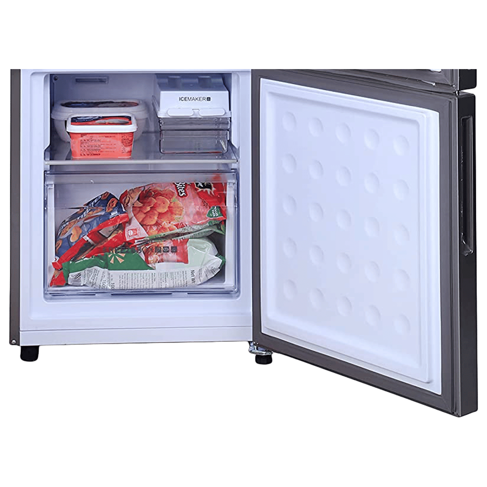 Haier 237 Litres 2 Star Frost Free Double Door Bottom Mount Convertible Refrigerator with Anti-bacterial Gasket (HEB-242GS-P, Moon Silver)