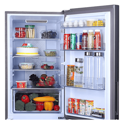 Haier 237 Litres 2 Star Frost Free Double Door Bottom Mount Convertible Refrigerator with Anti-bacterial Gasket (HEB-242GS-P, Moon Silver)
