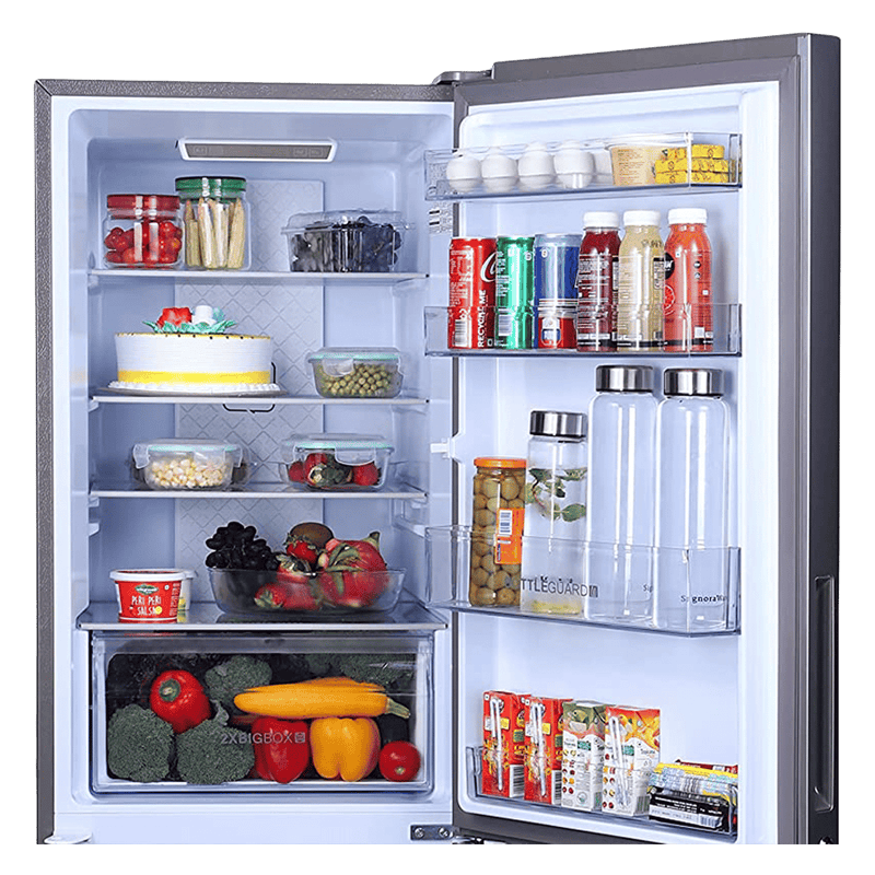 Haier 237 Litres 2 Star Frost Free Double Door Bottom Mount Convertible Refrigerator with Anti-bacterial Gasket (HEB-242GS-P, Moon Silver)