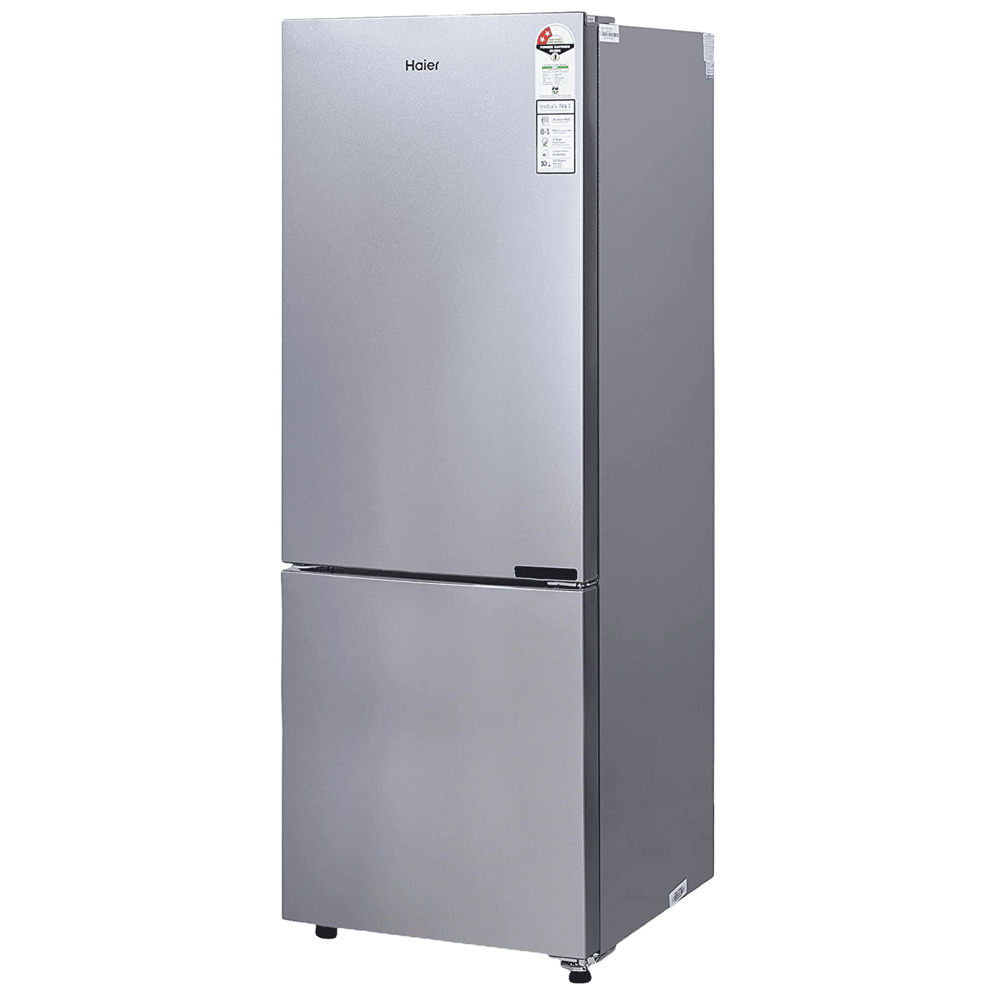 Haier 237 Litres 2 Star Frost Free Double Door Bottom Mount Convertible Refrigerator with Anti-bacterial Gasket (HEB-242GS-P, Moon Silver)