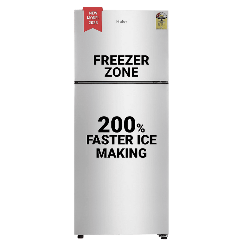 Haier 240 Litres 2 Star Frost Free Double Door Refrigerator with Anti-bacterial Gasket (HEF-252EGS-P, Moon Silver)