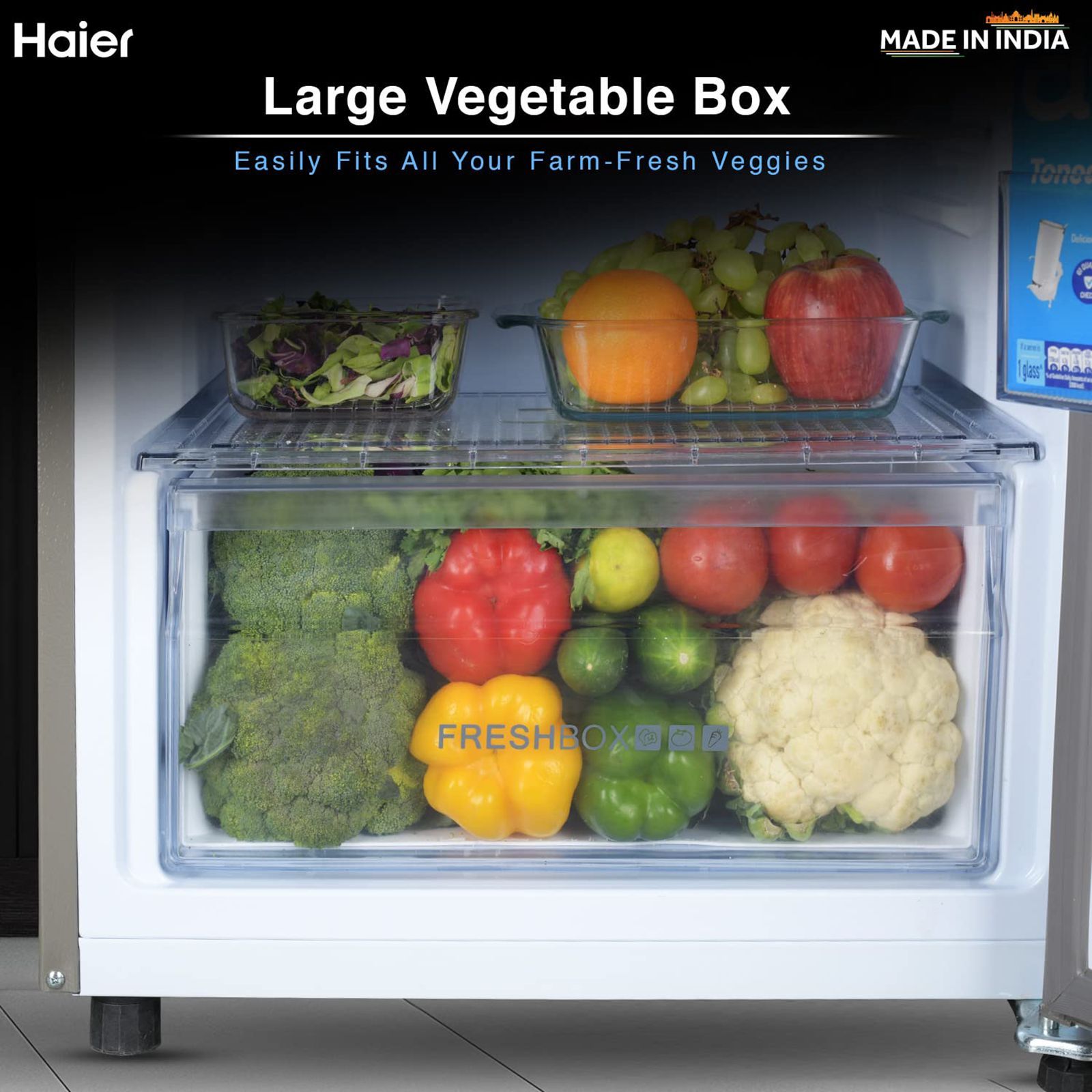 Haier 240 Litres 2 Star Frost Free Double Door Refrigerator with Anti-bacterial Gasket (HEF-252EGS-P, Moon Silver)