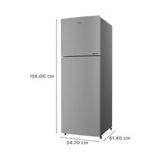 Haier 240 Litres 2 Star Frost Free Double Door Refrigerator with Anti-bacterial Gasket (HEF-252EGS-P, Moon Silver)