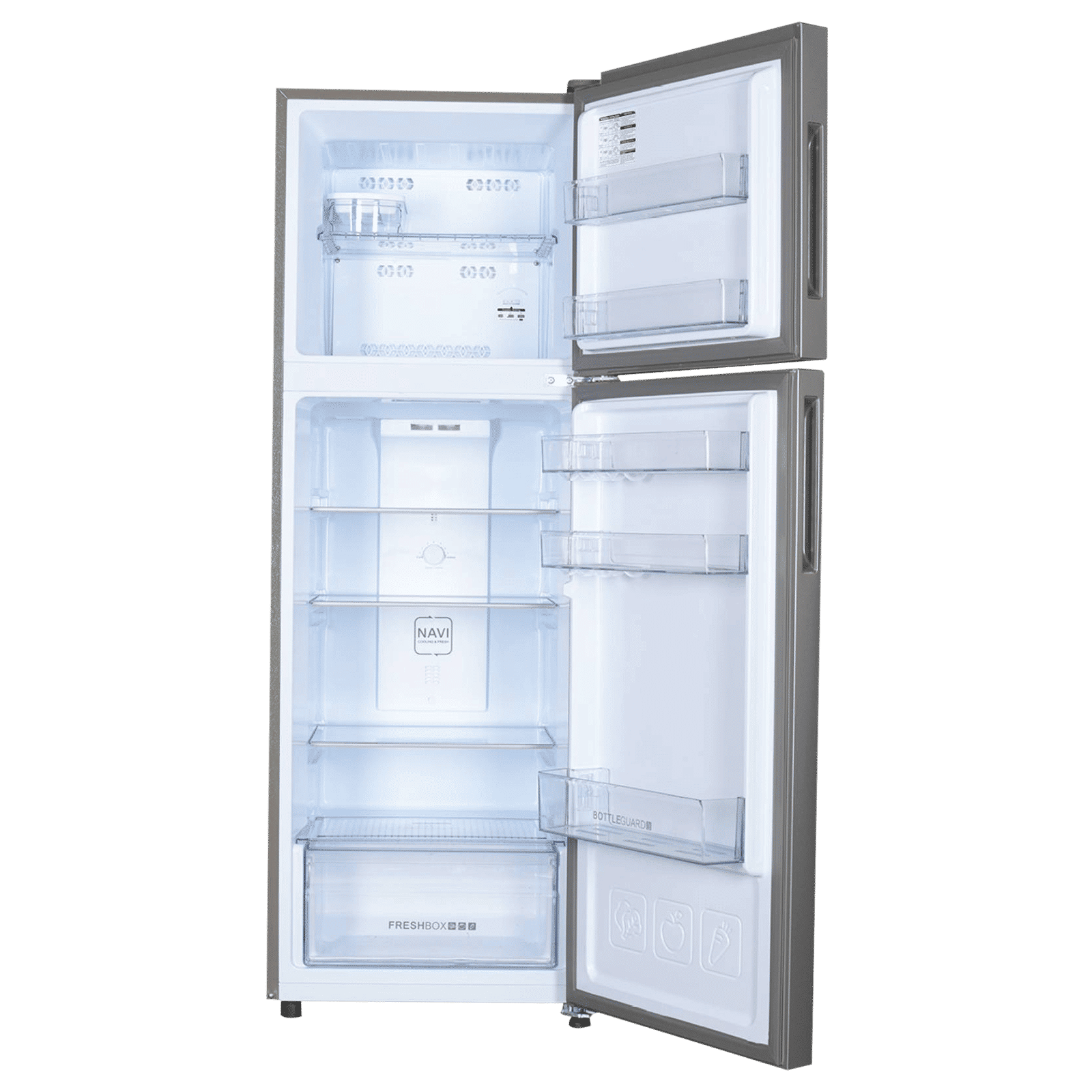 Haier 240 Litres 2 Star Frost Free Double Door Refrigerator with Anti-bacterial Gasket (HEF-252EGS-P, Moon Silver)