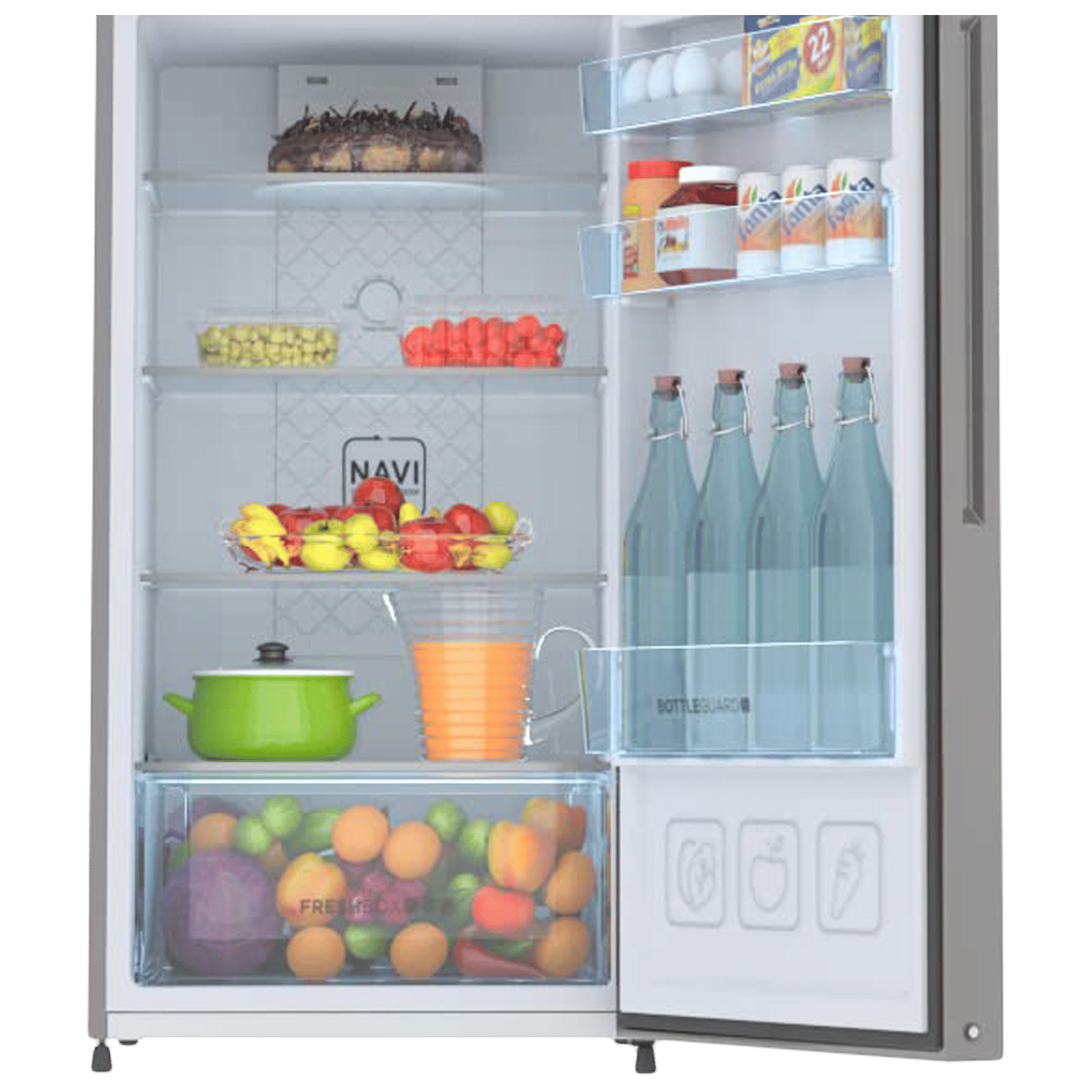 Haier 240 Litres 2 Star Frost Free Double Door Refrigerator with Anti-bacterial Gasket (HEF-252EGS-P, Moon Silver)
