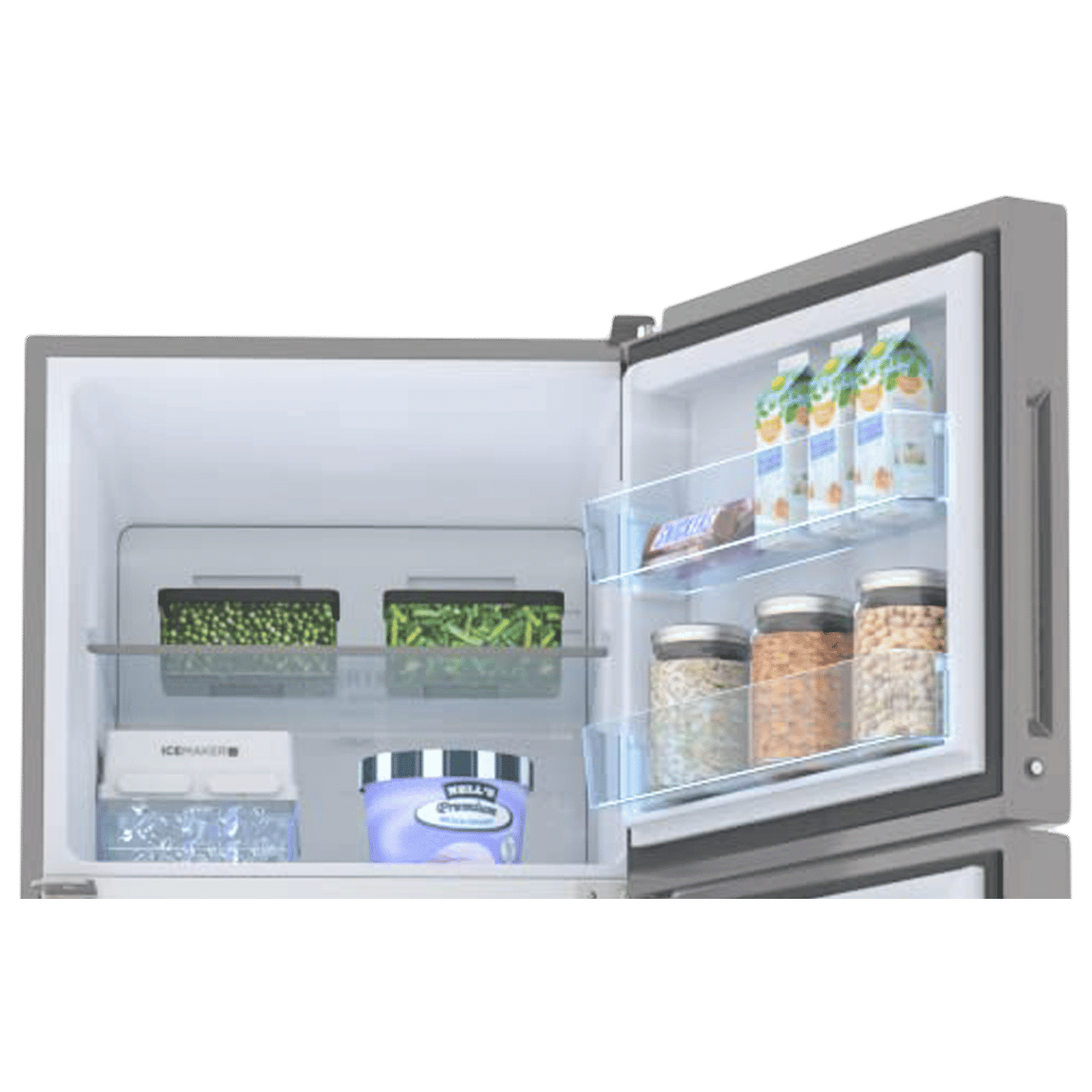 Haier 240 Litres 2 Star Frost Free Double Door Refrigerator with Anti-bacterial Gasket (HEF-252EGS-P, Moon Silver)