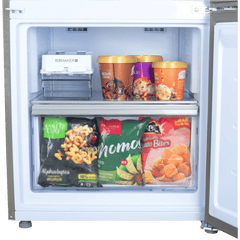 Haier 325 Litres 3 Star Frost Free Double Door Bottom Mount Convertible Refrigerator with Antibacterial Gasket (HEB-333DS-P, Dazzle Steel)
