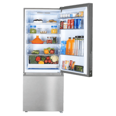 Haier 325 Litres 3 Star Frost Free Double Door Bottom Mount Convertible Refrigerator with Antibacterial Gasket (HEB-333DS-P, Dazzle Steel)