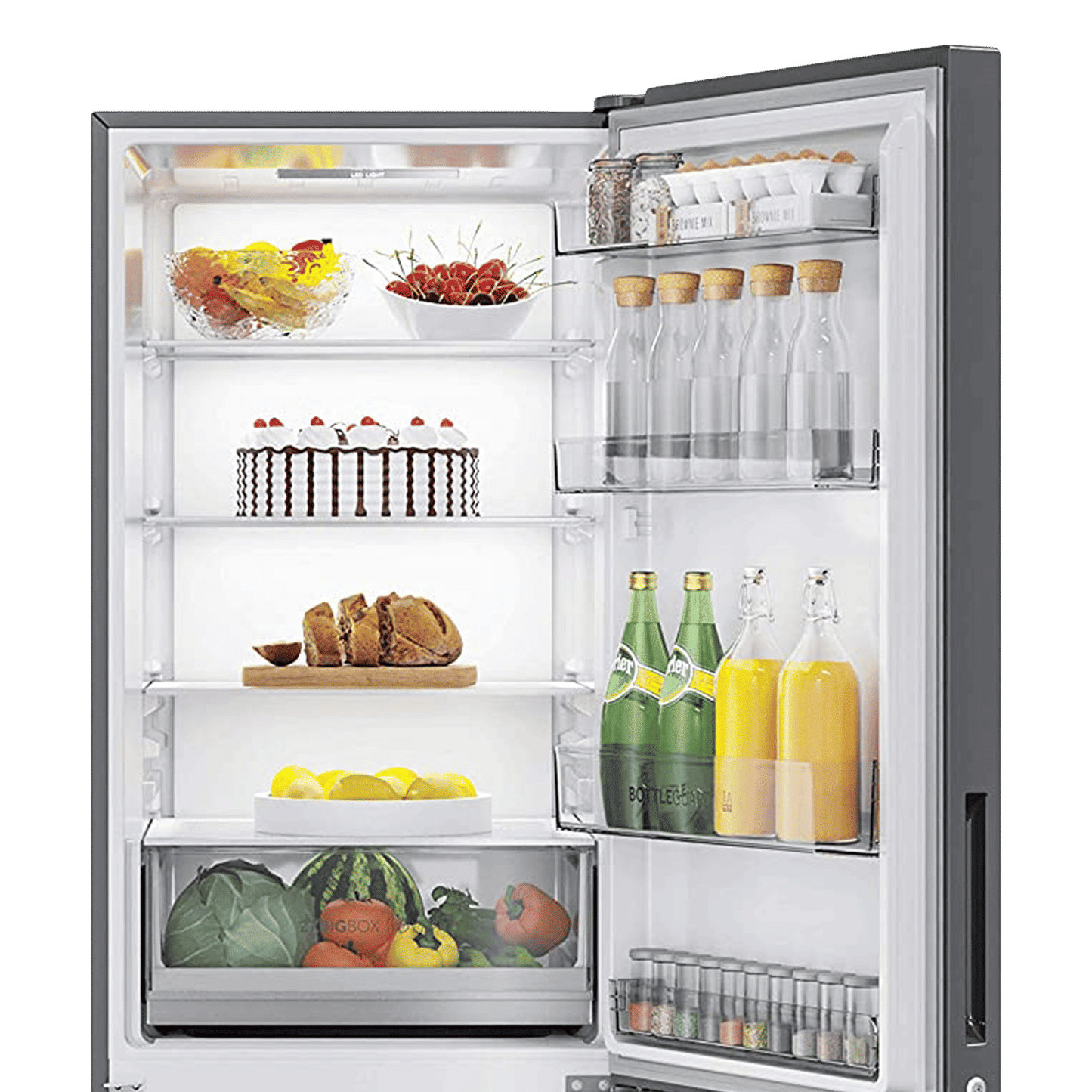 Haier 325 Litres 3 Star Frost Free Double Door Bottom Mount Convertible Refrigerator with Antibacterial Gasket (HEB-333DS-P, Dazzle Steel)