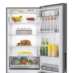 Haier 325 Litres 3 Star Frost Free Double Door Bottom Mount Convertible Refrigerator with Antibacterial Gasket (HEB-333DS-P, Dazzle Steel)