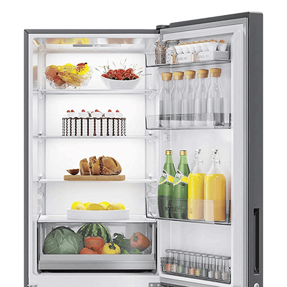 Haier 325 Litres 3 Star Frost Free Double Door Bottom Mount Convertible Refrigerator with Antibacterial Gasket (HEB-333DS-P, Dazzle Steel)