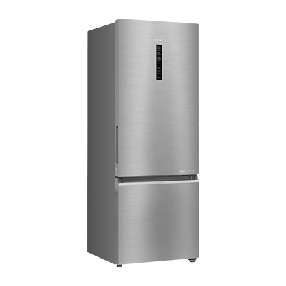 Haier 325 Litres 3 Star Frost Free Double Door Bottom Mount Convertible Refrigerator with Antibacterial Gasket (HEB-333DS-P, Dazzle Steel)