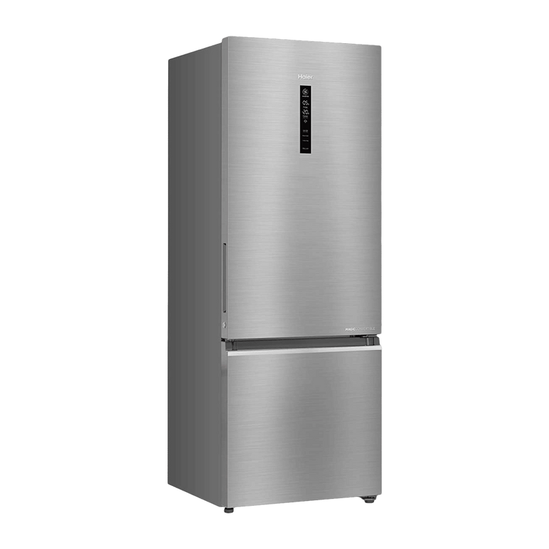 Haier 325 Litres 3 Star Frost Free Double Door Bottom Mount Convertible Refrigerator with Antibacterial Gasket (HEB-333DS-P, Dazzle Steel)