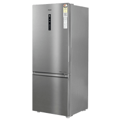 Haier 325 Litres 3 Star Frost Free Double Door Bottom Mount Convertible Refrigerator with Antibacterial Gasket (HEB-333DS-P, Dazzle Steel)
