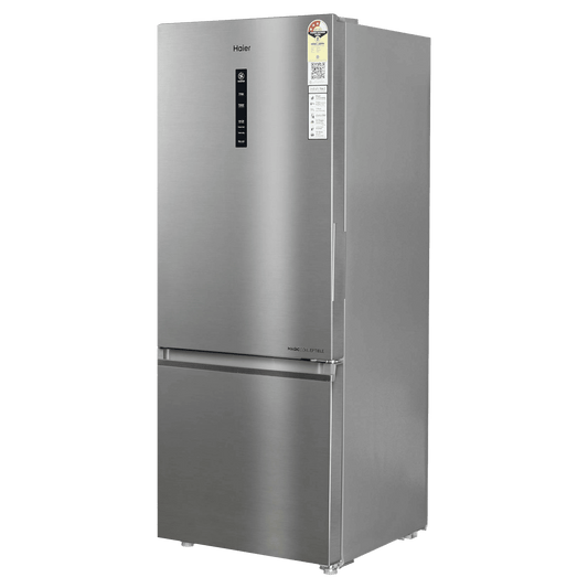 Haier 325 Litres 3 Star Frost Free Double Door Bottom Mount Convertible Refrigerator with Antibacterial Gasket (HEB-333DS-P, Dazzle Steel)