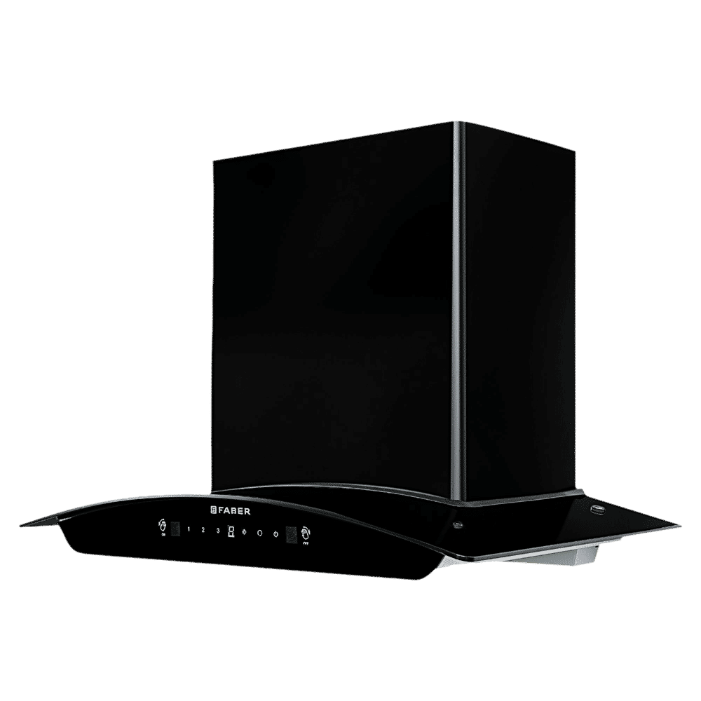 FABER SUNNY IN HC SC FL LG 60cm 1200m3/hr Ducted Auto Clean Wall Mounted Chimney with Touch & Gesture Control (Black)