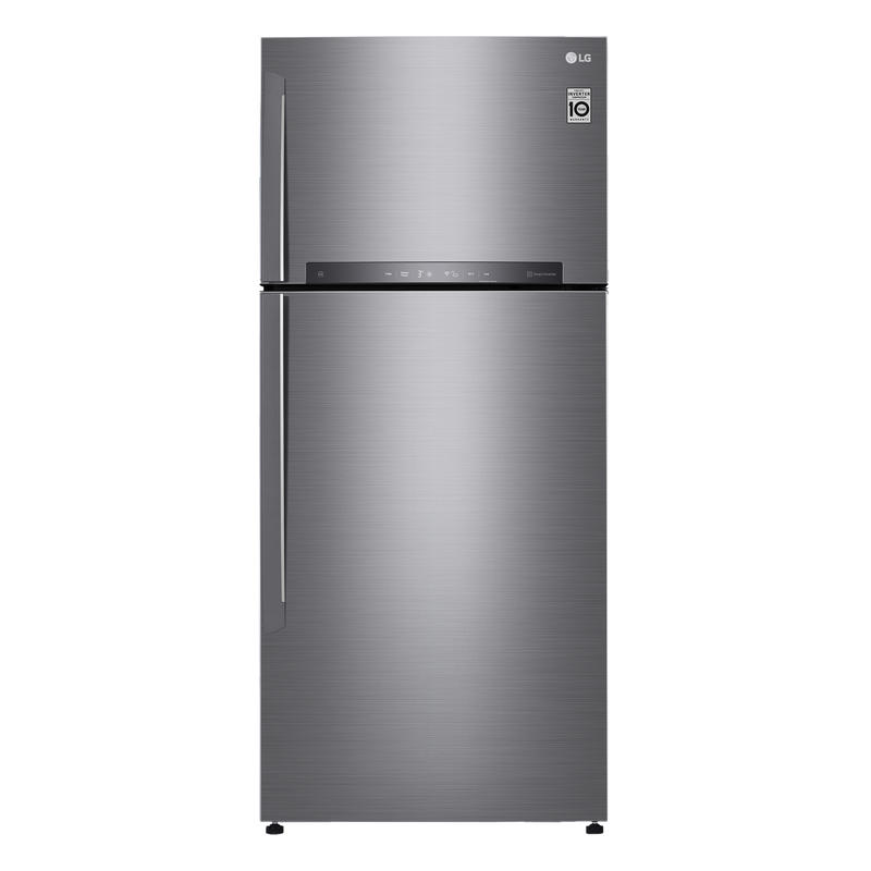 LG 506 Litres 1 Star Frost Free Double Door Refrigerator with Stabilizer Free Operation (GN-H702HLHM.APZQEBN, Platinum Silver)