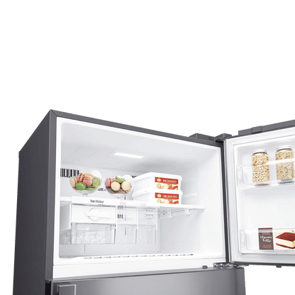 LG 506 Litres 1 Star Frost Free Double Door Refrigerator with Stabilizer Free Operation (GN-H702HLHM.APZQEBN, Platinum Silver)