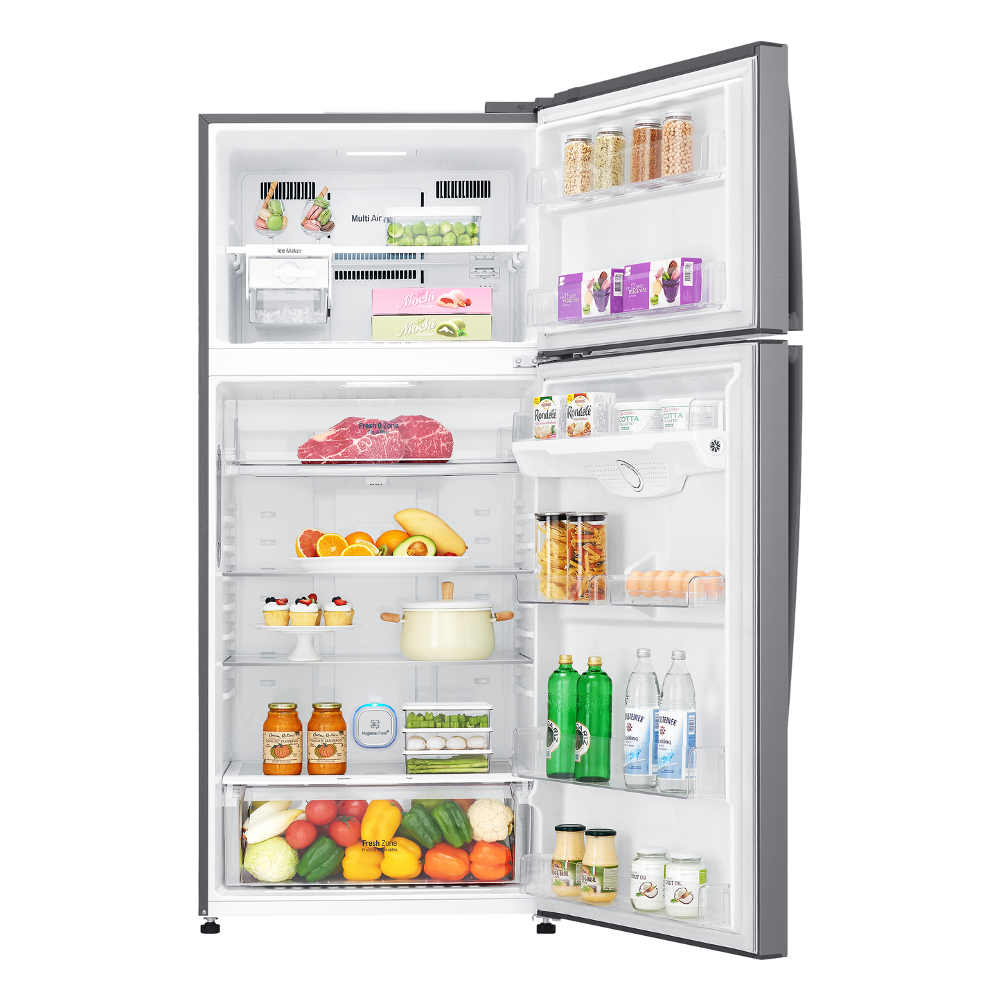 LG 506 Litres 1 Star Frost Free Double Door Refrigerator with Stabilizer Free Operation (GN-H702HLHM.APZQEBN, Platinum Silver)