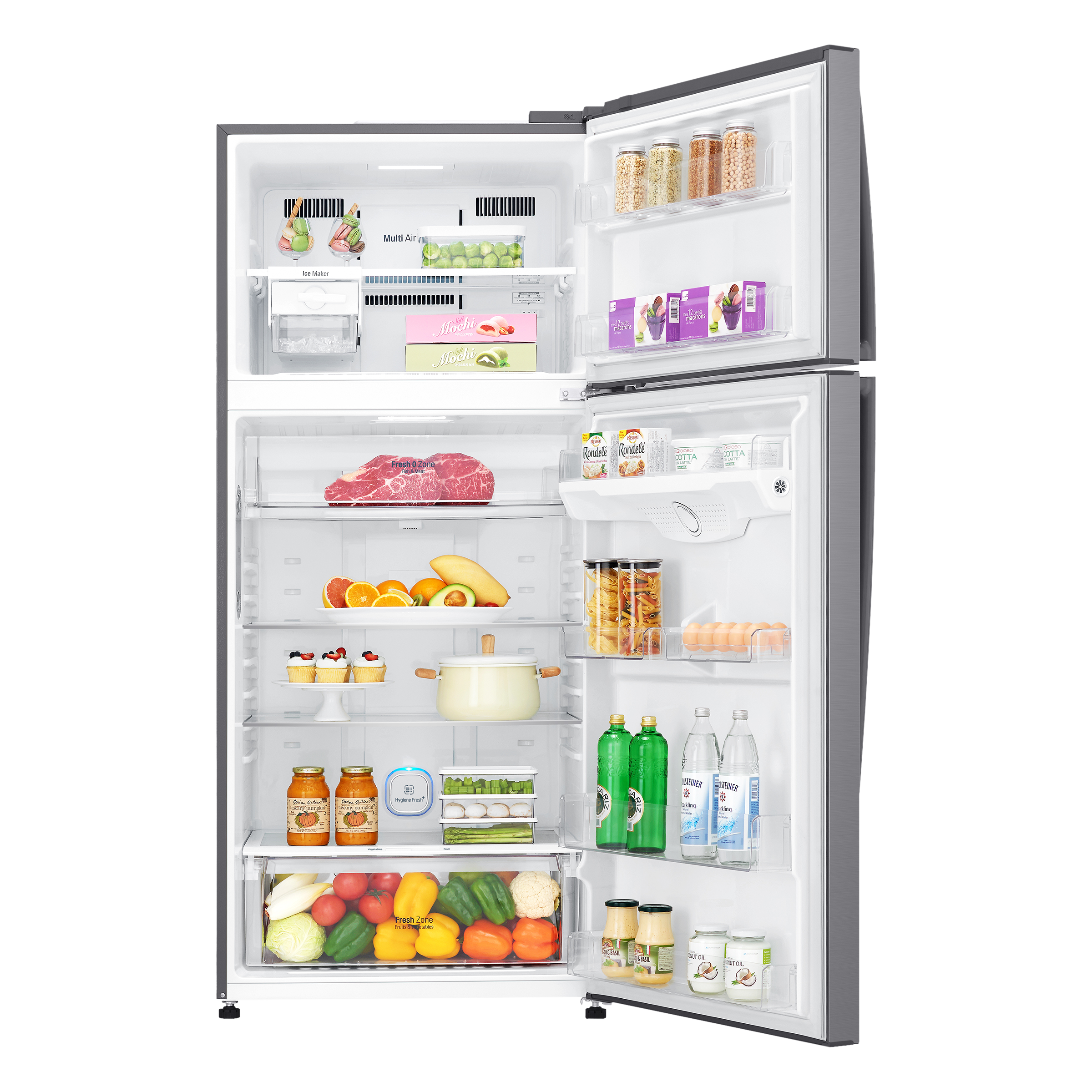 LG 506 Litres 1 Star Frost Free Double Door Refrigerator with Stabilizer Free Operation (GN-H702HLHM.APZQEBN, Platinum Silver)
