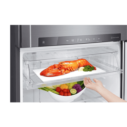 LG 506 Litres 1 Star Frost Free Double Door Refrigerator with Stabilizer Free Operation (GN-H702HLHM.APZQEBN, Platinum Silver)