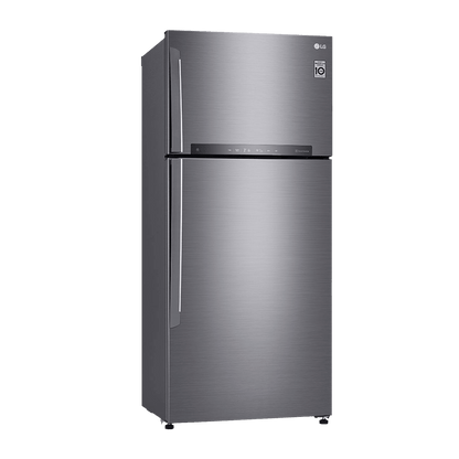 LG 506 Litres 1 Star Frost Free Double Door Refrigerator with Stabilizer Free Operation (GN-H702HLHM.APZQEBN, Platinum Silver)