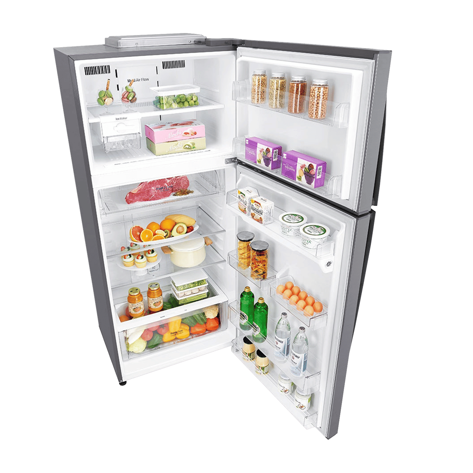 LG 506 Litres 1 Star Frost Free Double Door Refrigerator with Stabilizer Free Operation (GN-H702HLHM.APZQEBN, Platinum Silver)