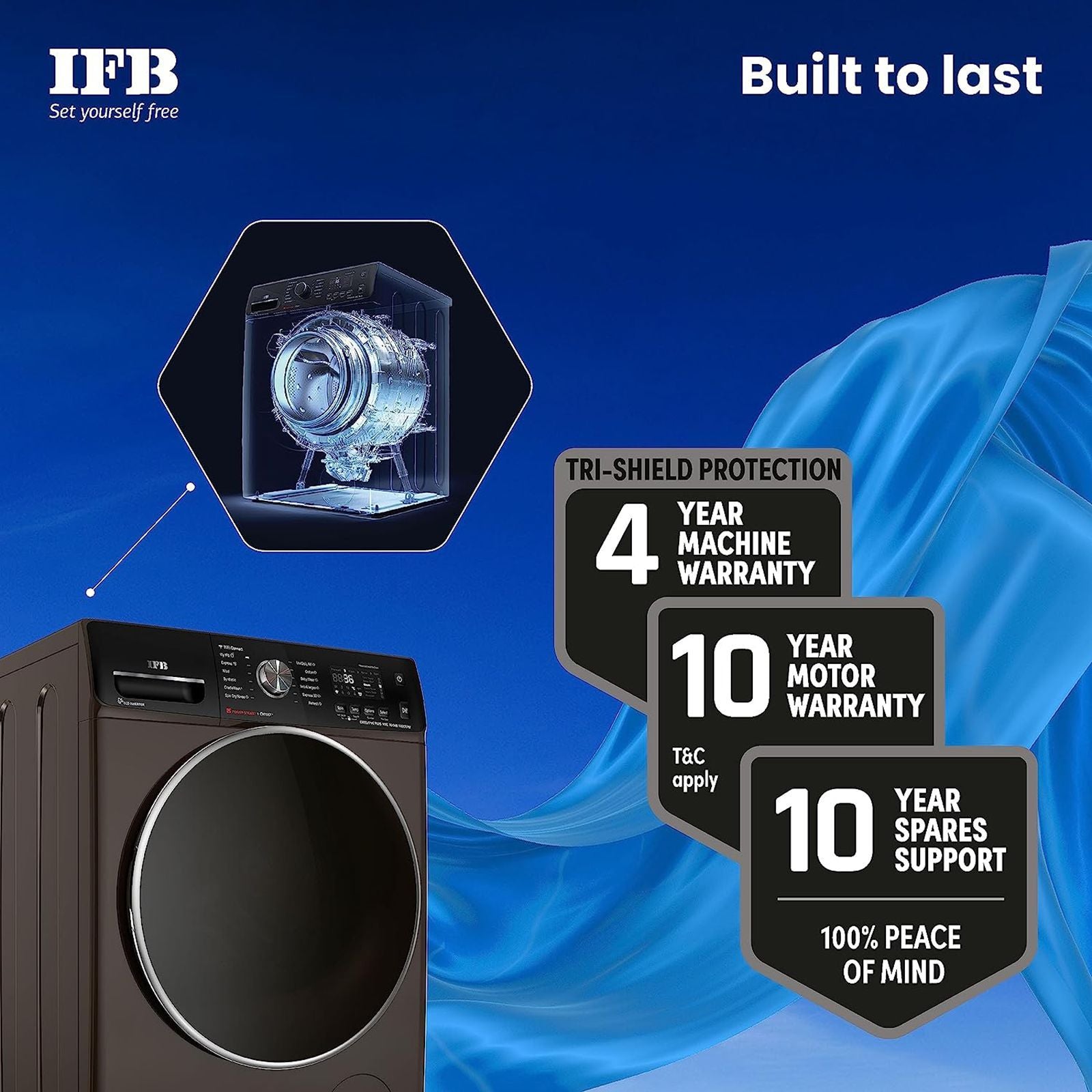 IFB 10 kg 5 Star Inverter Fully Automatic Front Load Washing Machine (Executive Plus MXC, Voice Enabled, Mocha)