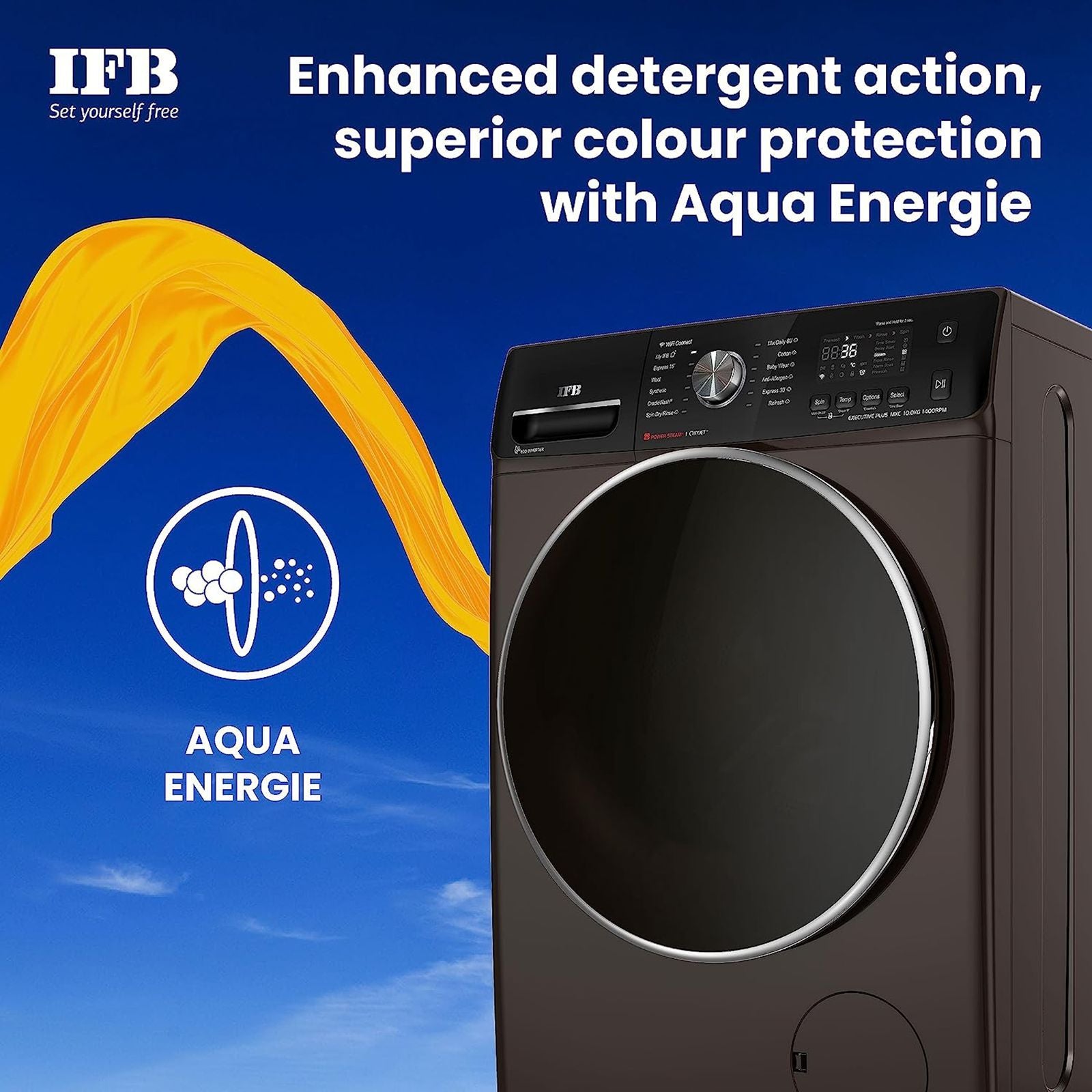 IFB 10 kg 5 Star Inverter Fully Automatic Front Load Washing Machine (Executive Plus MXC, Voice Enabled, Mocha)