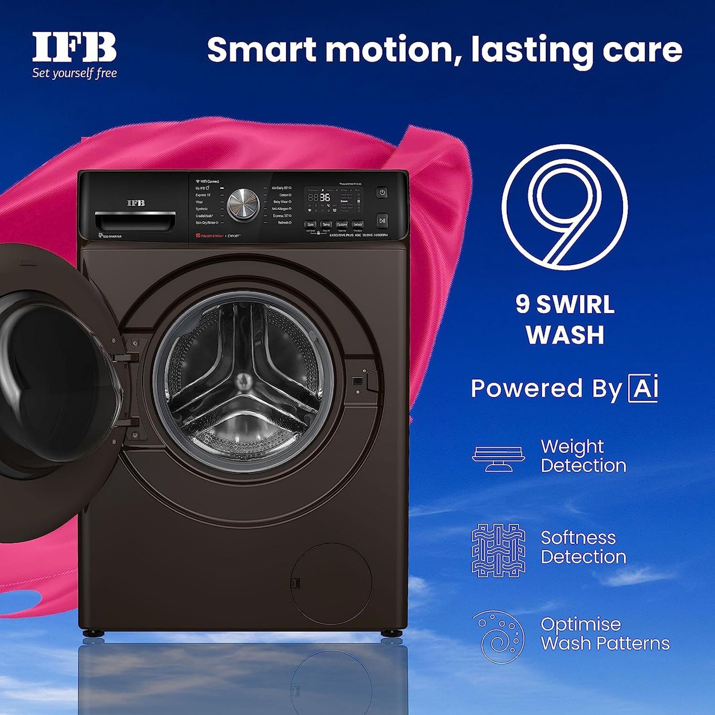 IFB 10 kg 5 Star Inverter Fully Automatic Front Load Washing Machine (Executive Plus MXC, Voice Enabled, Mocha)