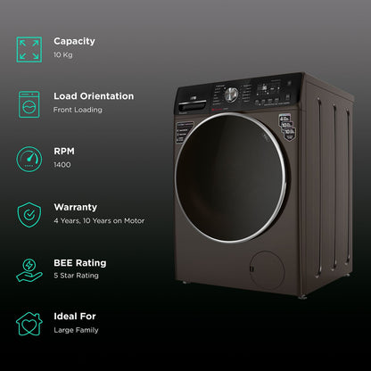 IFB 10 kg 5 Star Inverter Fully Automatic Front Load Washing Machine (Executive Plus MXC, Voice Enabled, Mocha)
