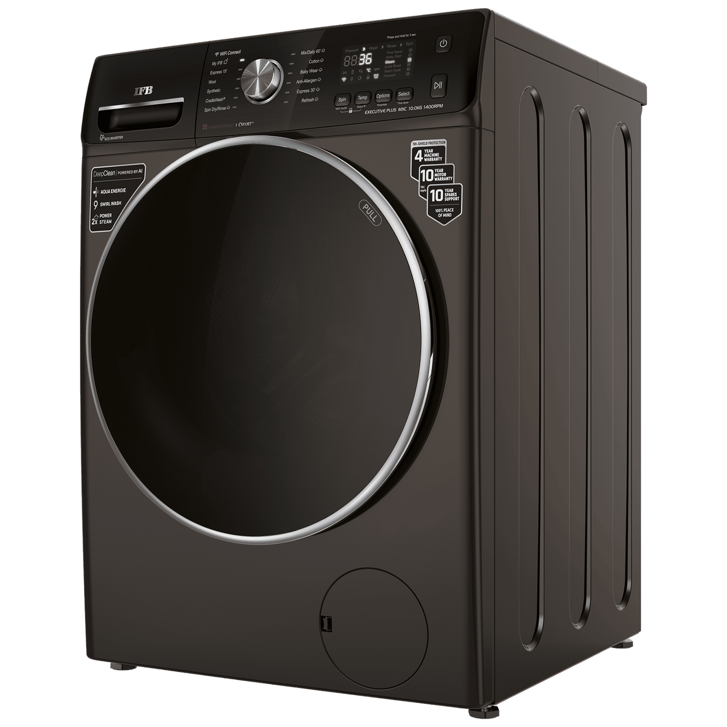IFB 10 kg 5 Star Inverter Fully Automatic Front Load Washing Machine (Executive Plus MXC, Voice Enabled, Mocha)