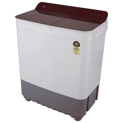 Haier 8 kg 5 Star Semi Automatic Washing Machine with Anti Bacterial Vortex Pulsator (178, HTW80-178, Burgundy with Flower)