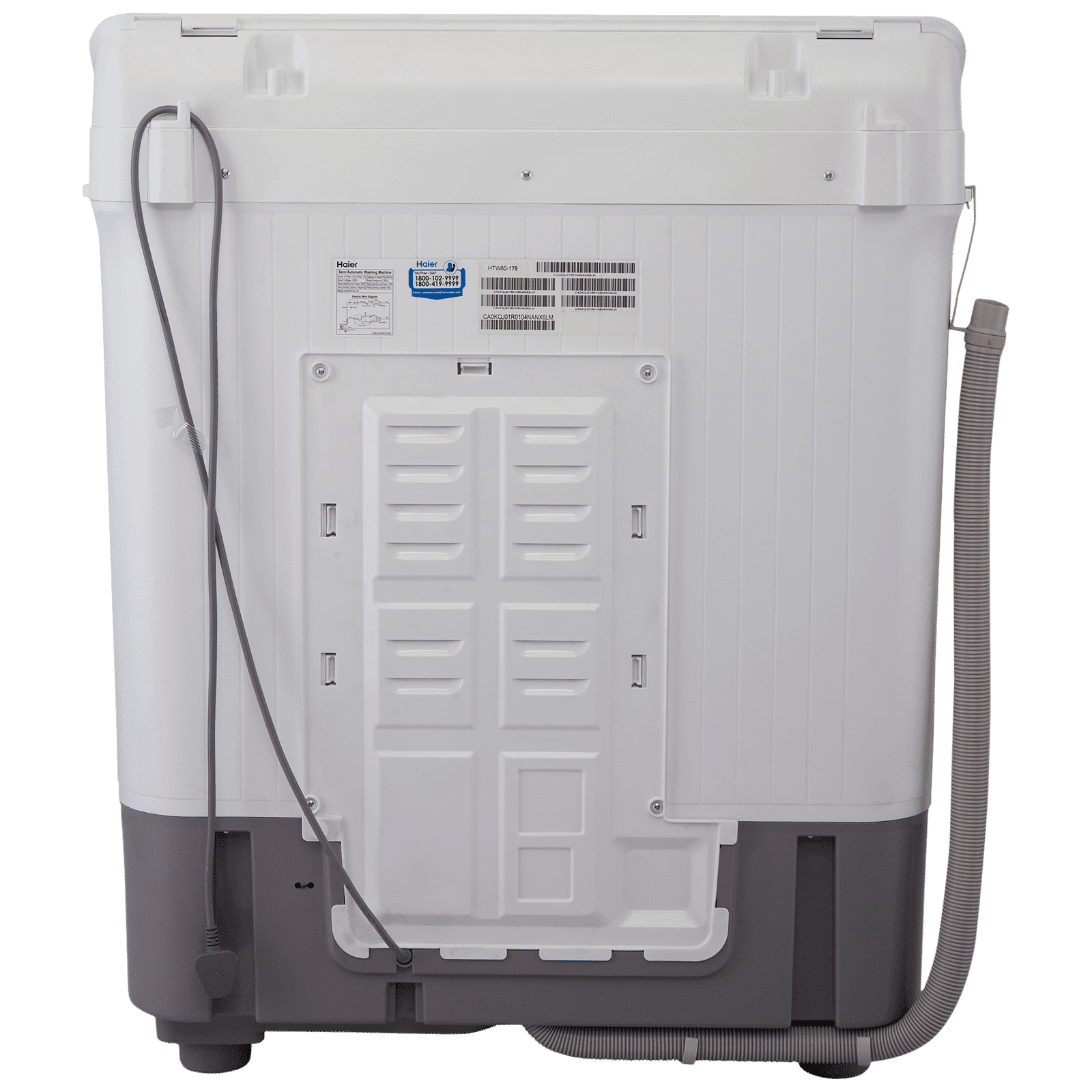 Haier 8 kg 5 Star Semi Automatic Washing Machine with Anti Bacterial Vortex Pulsator (178, HTW80-178, Burgundy with Flower)