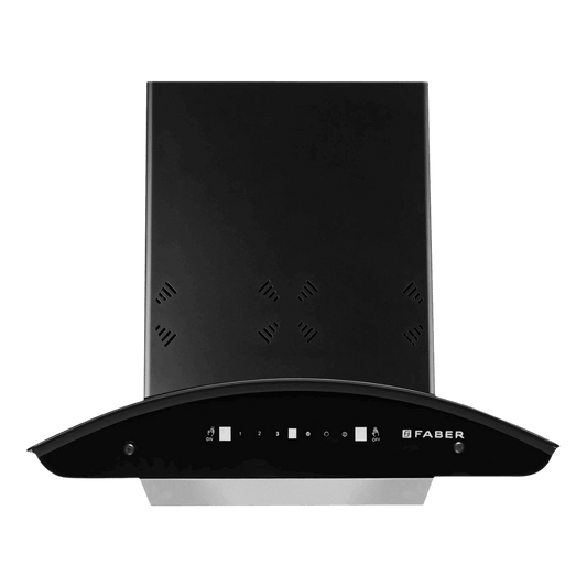 FABER HOOD ELLORA 3D IN HC SC BF BK 60cm 1400m3/hr Ductless Auto Clean Wall Mounted Chimney with Baffle Filter (Black)