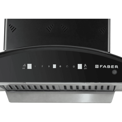 FABER HOOD ELLORA 3D IN HC SC BF BK 60cm 1400m3/hr Ductless Auto Clean Wall Mounted Chimney with Baffle Filter (Black)