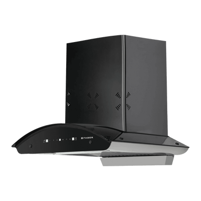FABER HOOD ELLORA 3D IN HC SC BF BK 60cm 1400m3/hr Ductless Auto Clean Wall Mounted Chimney with Baffle Filter (Black)