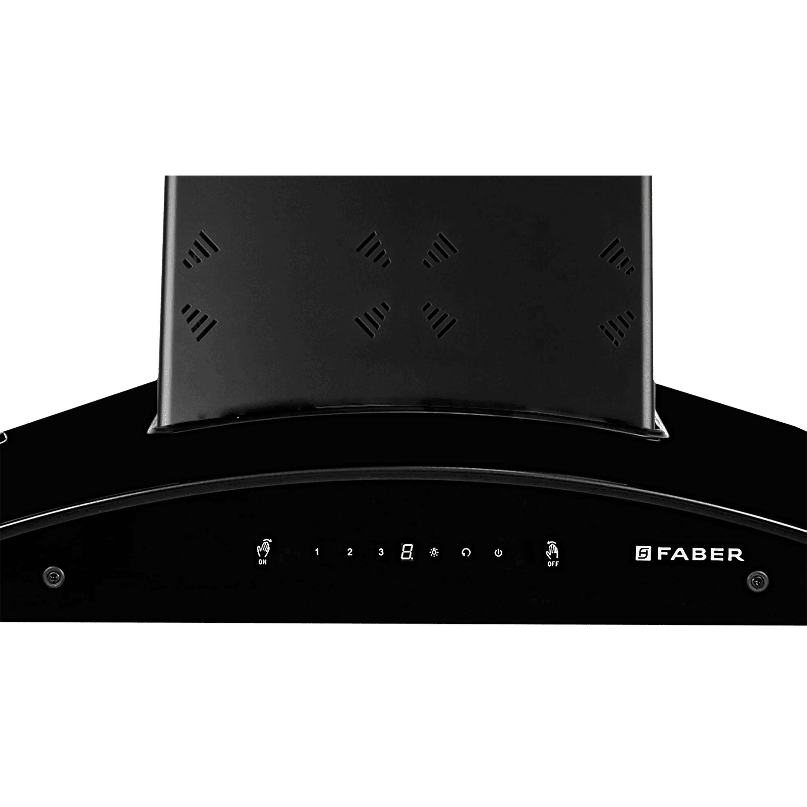 FABER Hood Ellora 3D IN HC SC BF BK 90cm 1400m3/hr Ducted Auto Clean Wall Mounted Chimney with Baffle Filter (Black)