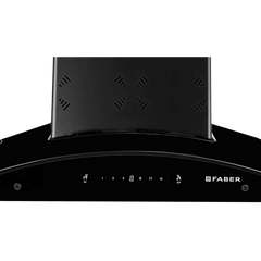 FABER Hood Ellora 3D IN HC SC BF BK 90cm 1400m3/hr Ducted Auto Clean Wall Mounted Chimney with Baffle Filter (Black)
