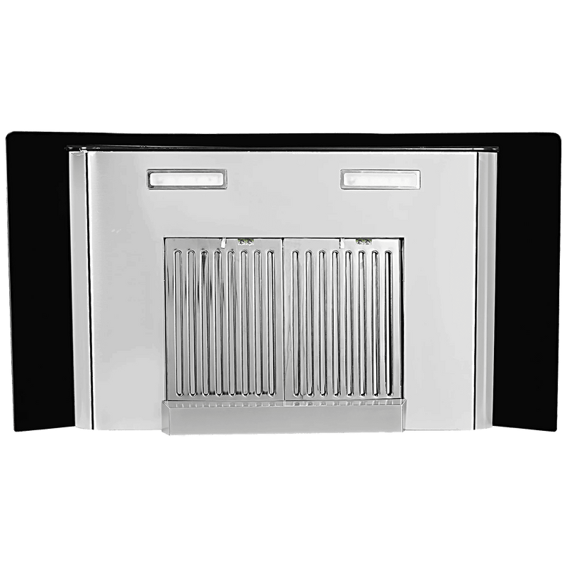 FABER Hood Ellora 3D IN HC SC BF BK 90cm 1400m3/hr Ducted Auto Clean Wall Mounted Chimney with Baffle Filter (Black)