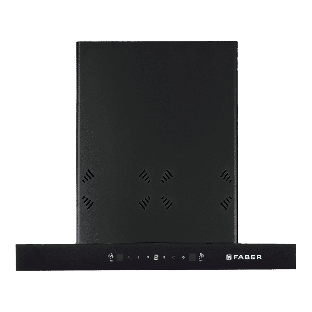 FABER HOOD CYGNUS IN 3D HC SC FL BK 60cm 1350m3/hr Ducted Auto Clean Wall Mounted Chimney with Odor Sensor (Black)