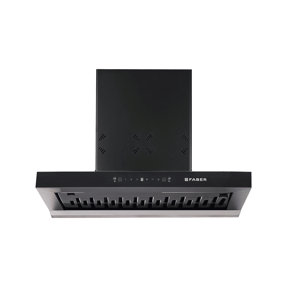 FABER HOOD CYGNUS IN 3D HC SC FL BK 75cm 1400m3/hr Ducted Auto Clean Wall Mounted Chimney with Odor Sensor (Black)