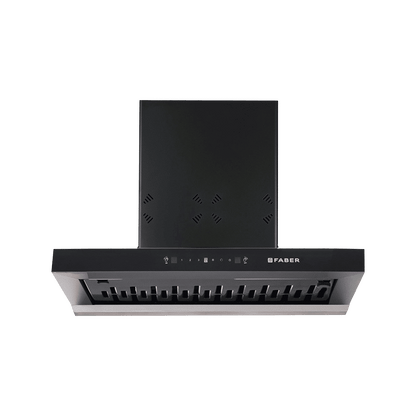 FABER HOOD CYGNUS IN 3D HC SC FL BK 75cm 1400m3/hr Ducted Auto Clean Wall Mounted Chimney with Odor Sensor (Black)