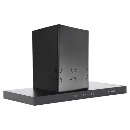 FABER HOOD CYGNUS IN 3D HC SC FL BK 75cm 1400m3/hr Ducted Auto Clean Wall Mounted Chimney with Odor Sensor (Black)
