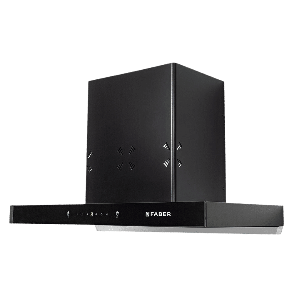 FABER HOOD CYGNUS IN 3D HC SC FL BK 75cm 1400m3/hr Ducted Auto Clean Wall Mounted Chimney with Odor Sensor (Black)