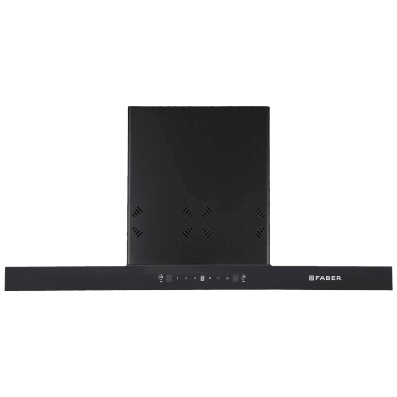 FABER HOOD CYGNUS IN 3D HC SC FL BK 90cm 1400m3/hr Ducted Auto Clean Wall Mounted Chimney with Odor Sensor (Black)