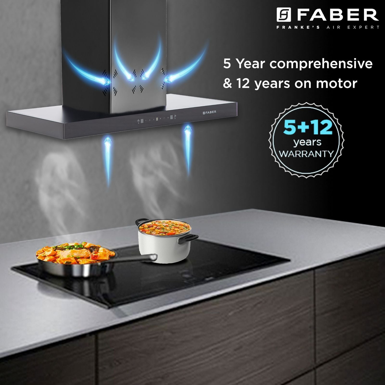 FABER HOOD CYGNUS IN 3D HC SC FL BK 90cm 1400m3/hr Ducted Auto Clean Wall Mounted Chimney with Odor Sensor (Black)