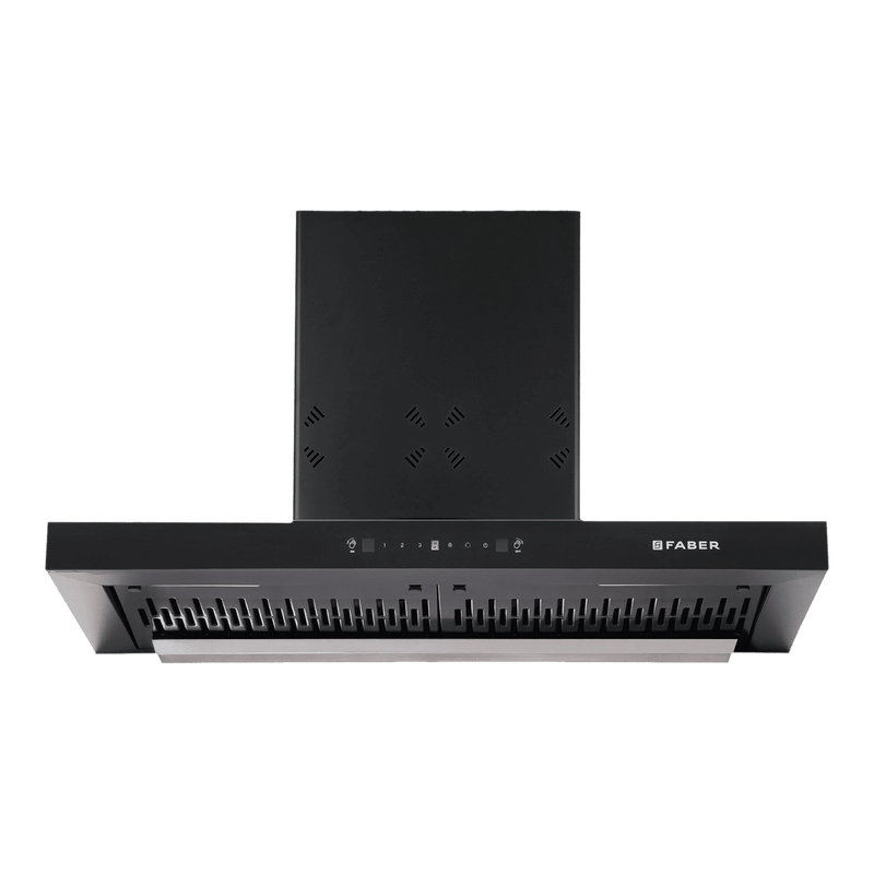 FABER HOOD CYGNUS IN 3D HC SC FL BK 90cm 1400m3/hr Ducted Auto Clean Wall Mounted Chimney with Odor Sensor (Black)